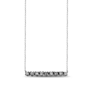 0.69ctw Round Brilliant Natural Diamond Bar Necklace in 14k White Gold