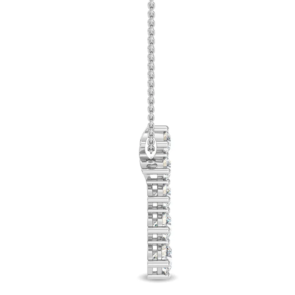 1.09ctw Round Brilliant Lab-Grown Diamond 5-Stone Pendant Necklace in 14k Gold