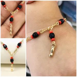 14K Gold Filled Baby Azabache Bracelet / Kids Bracelet 6" / Gold Azabache Bracelet / Pulsera para Ninos en Oro Laminado / Kids Jewelry