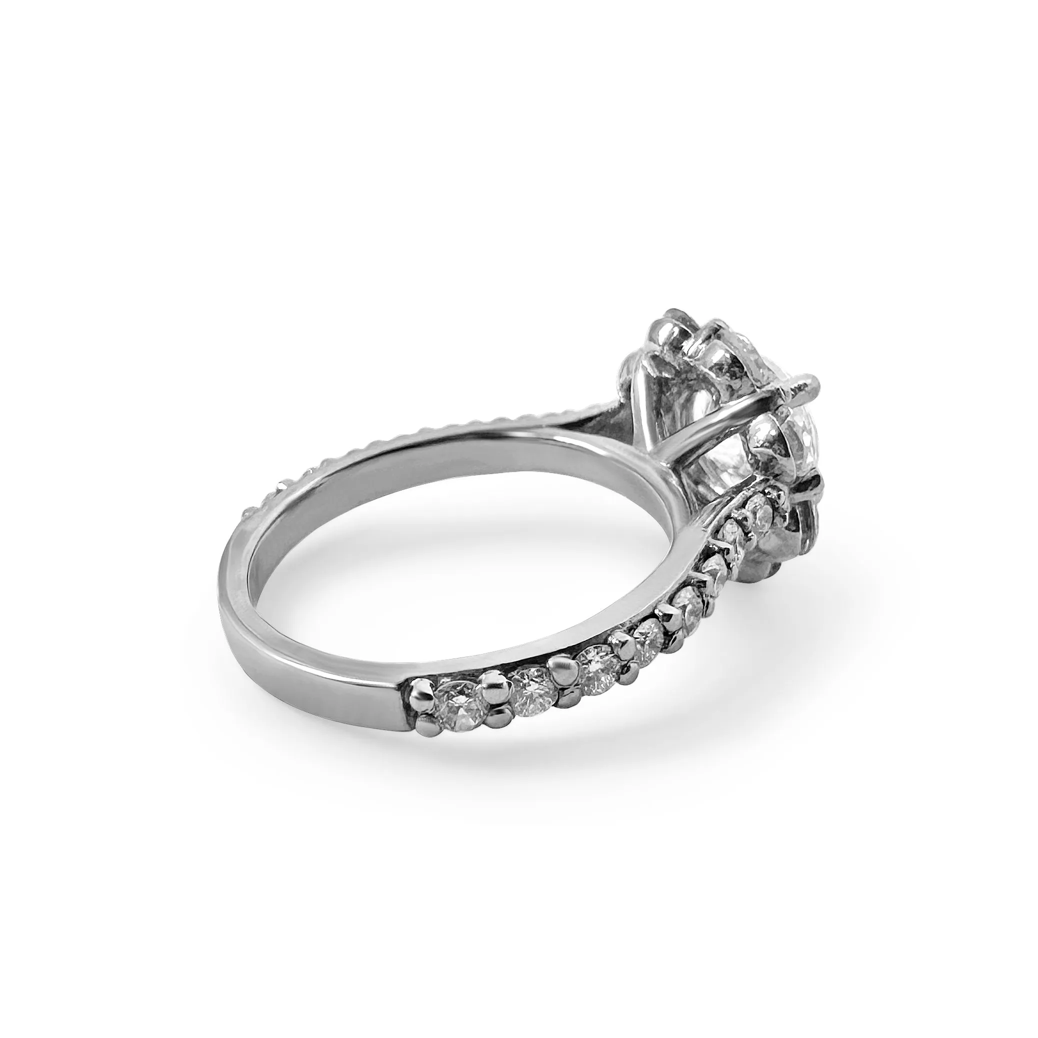 1.75ctw Round Brilliant Cut Natural Diamond Cluster Engagement Ring in Platinum