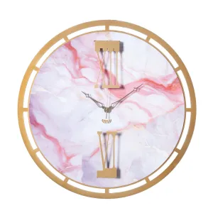 ARTI & MESTIERI Orologio da Parete di Design Mood Oro Laccato E Marmo Rosa