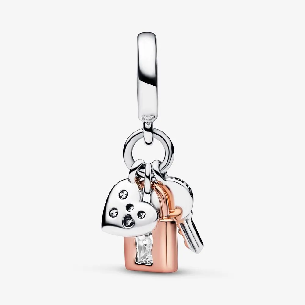 Charm Pendente Chiave, Lucchetto e Cuore - 782506C01