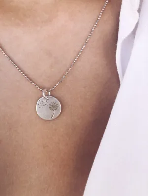 Collana in argento 925 e ciondolo dente di leone