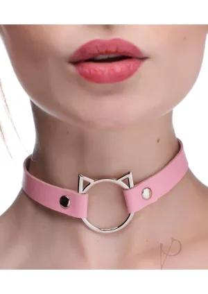 Ms Kinky Kitty Ring Slim Choker Pink