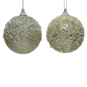 Palline per albero di Natale in foam decorate con Glitter, confezione da 12 pezzi