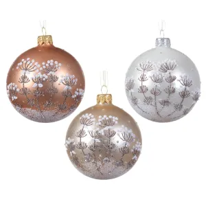 Palline per albero di Natale in vetro decorato da Ø 8 cm, confezione da 6 pezzi