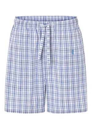 Pantalón Pijama Hombre Corto Algodón Popelín Cuadros - Azul 8504_30