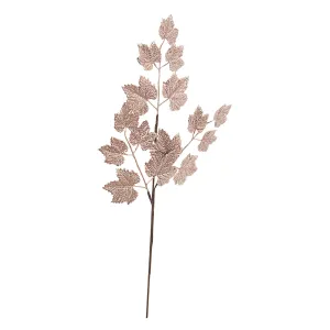 Ramo decorativo natalizio "Riesling Vite Oro Rosa" con foglie da 57 cm