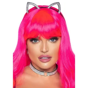 Rhinestone Cat Ear Headband & Choker - Leg Avenue