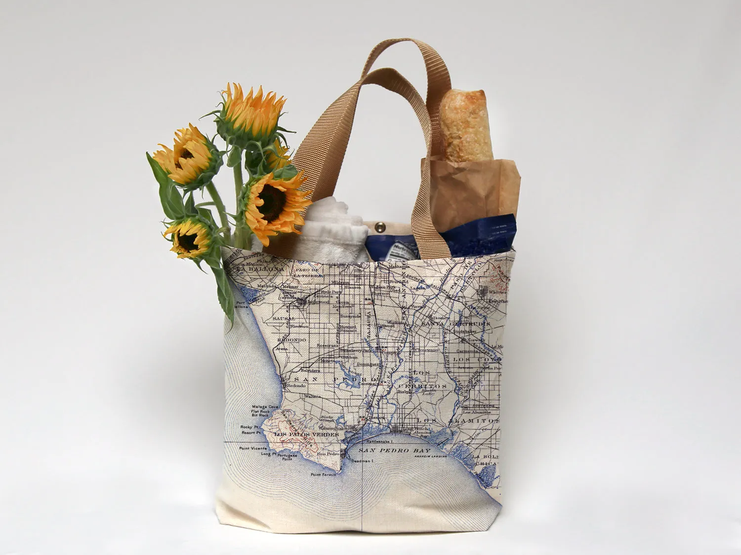 San Pedro  CA antique map Tote