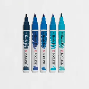 Set 5 Rotuladores Brush Pen Ecoline Azul