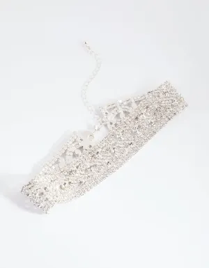 Silver Diamante Statement Choker