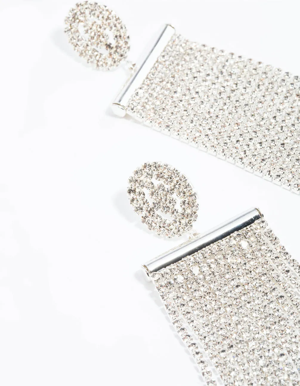 Silver Diamante Statement Earrings