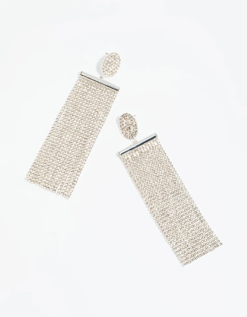 Silver Diamante Statement Earrings