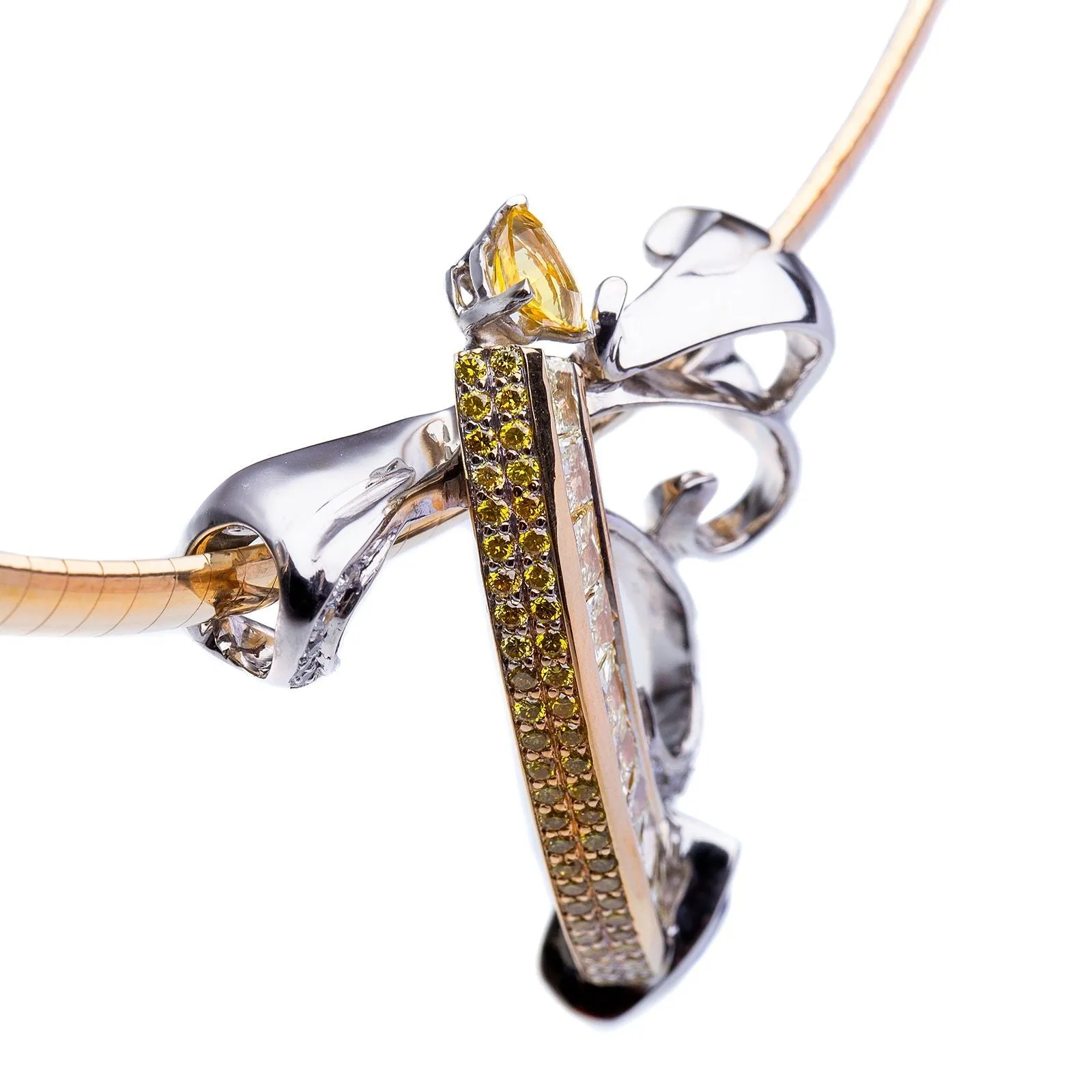 Stunning 18Kt Gold Diamond and Gemstone Custom Pendant