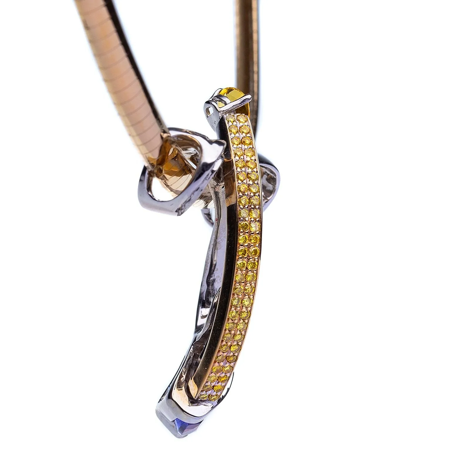 Stunning 18Kt Gold Diamond and Gemstone Custom Pendant